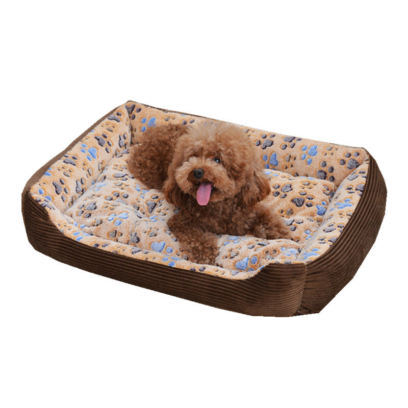Dog Beds Mats Soft Plush Warm Sofa Kennel Sleep Basket For Small Dogs Cusion Puppy Bed House Supplies