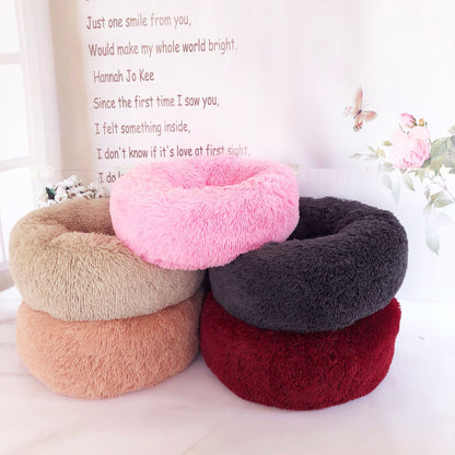 Dog and Cat Beds For Small Dogs and Cats Round Plush Puppy Beds