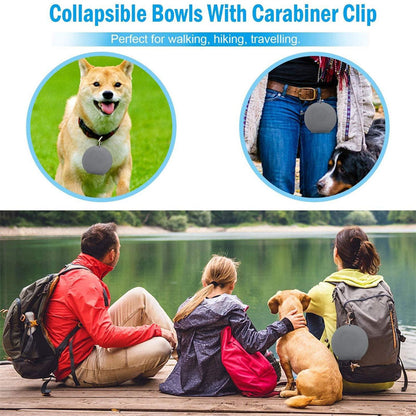Rubber Foldable Double Bowl Pet Feeding Bowl Pets Supplies Dog Bowls