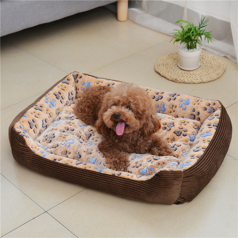 Dog Beds Mats Soft Plush Warm Sofa Kennel Sleep Basket For Small Dogs Cusion Puppy Bed House Supplies