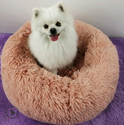 Dog and Cat Beds For Small Dogs and Cats Round Plush Puppy Beds